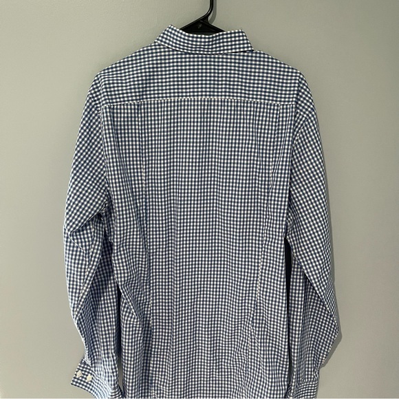 H&M | Mens Size Large Slim Fit Button Down Long sleeve Shirt | Blue & White - Picture 9 of 12
